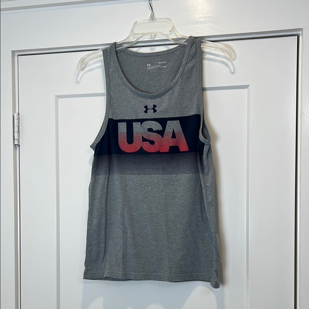 Under Armour Gray USA Tank Top size small.